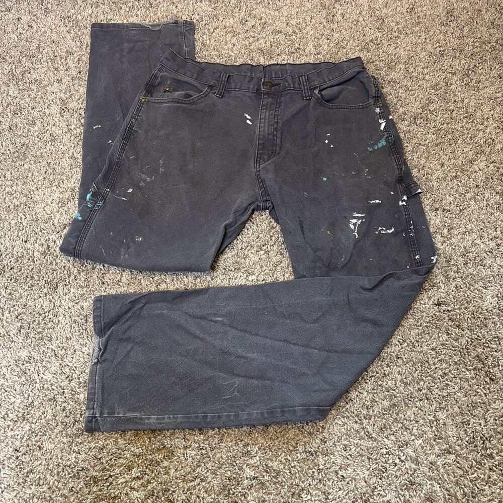 Vintage Men’s Dickies Grunge Distressed Carpenter Pants Black Faded 33x32 Y2k